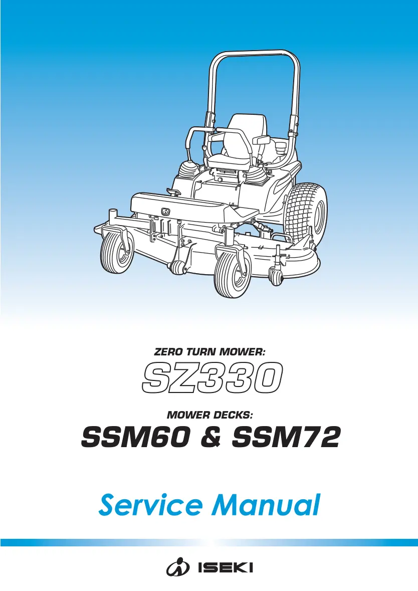 Iseki SSM60 SSM72 Mower Deck Operation Service & Repair Manual preview page 1