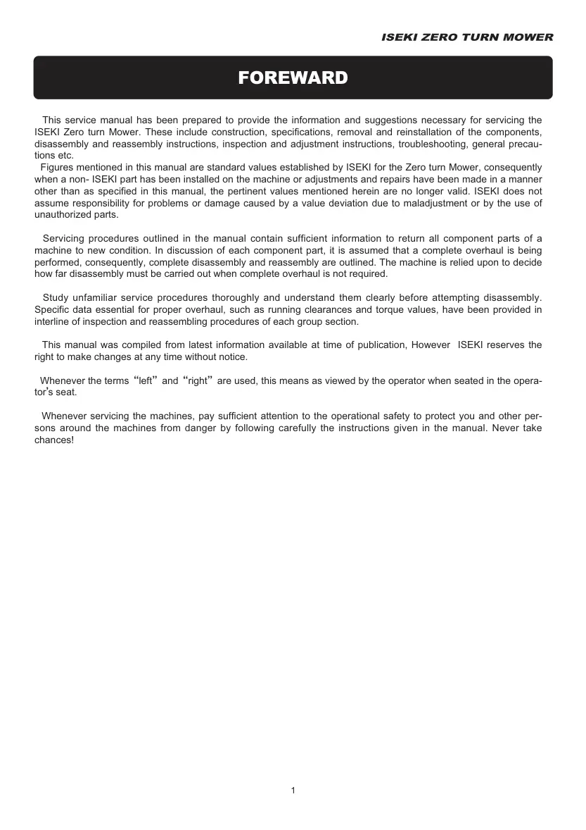 Iseki SSM60 SSM72 Mower Deck Operation Service & Repair Manual preview page 2