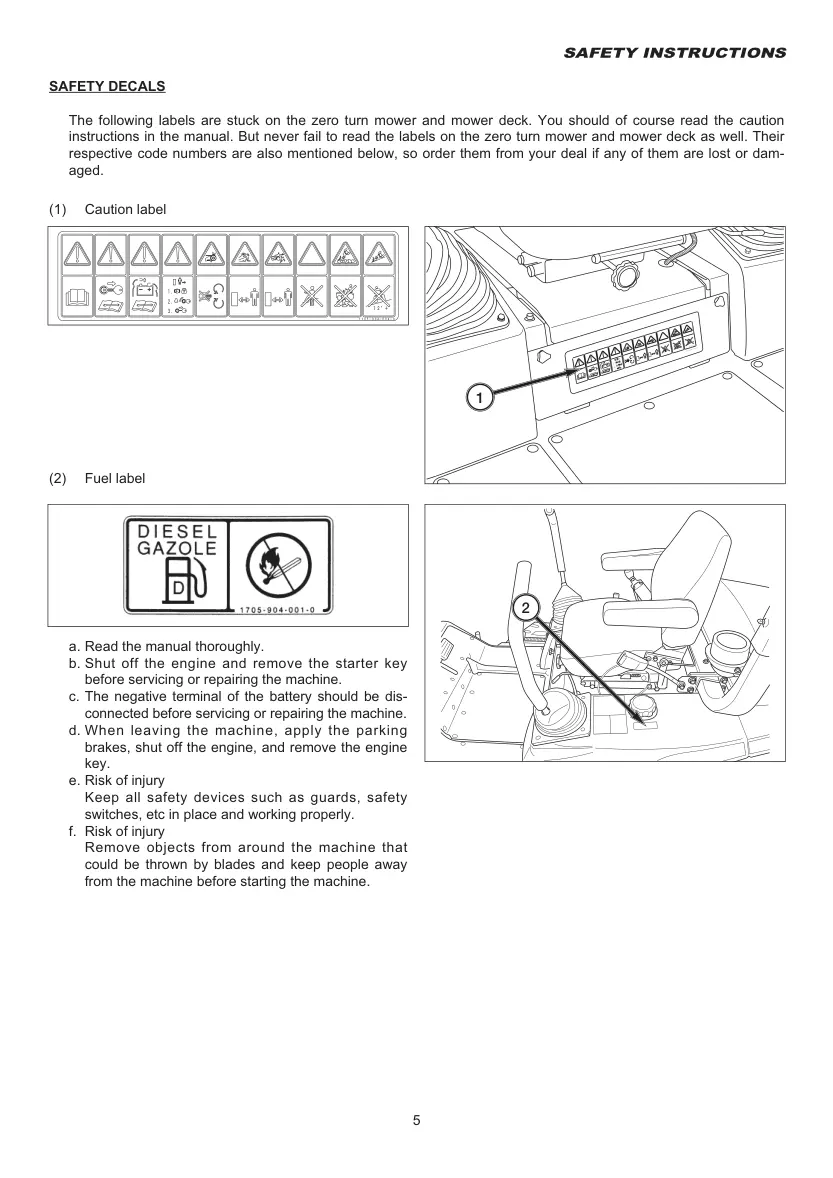 Iseki SSM60 SSM72 Mower Deck Operation Service & Repair Manual preview page 6