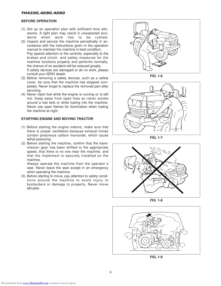 Iseki TH4330 TH4290 TH4260 Tractor Operator's Manual preview page 6