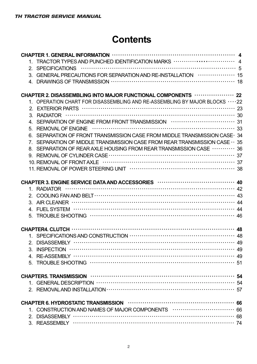 Iseki TH4330 TH4290 TH4260 Tractor Service & Repair Manual preview page 3