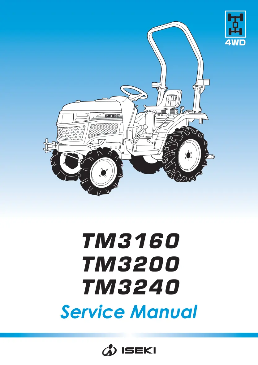 Iseki TM3160 TM3200 TM3240 Tractor Service & Repair Manual preview page 1