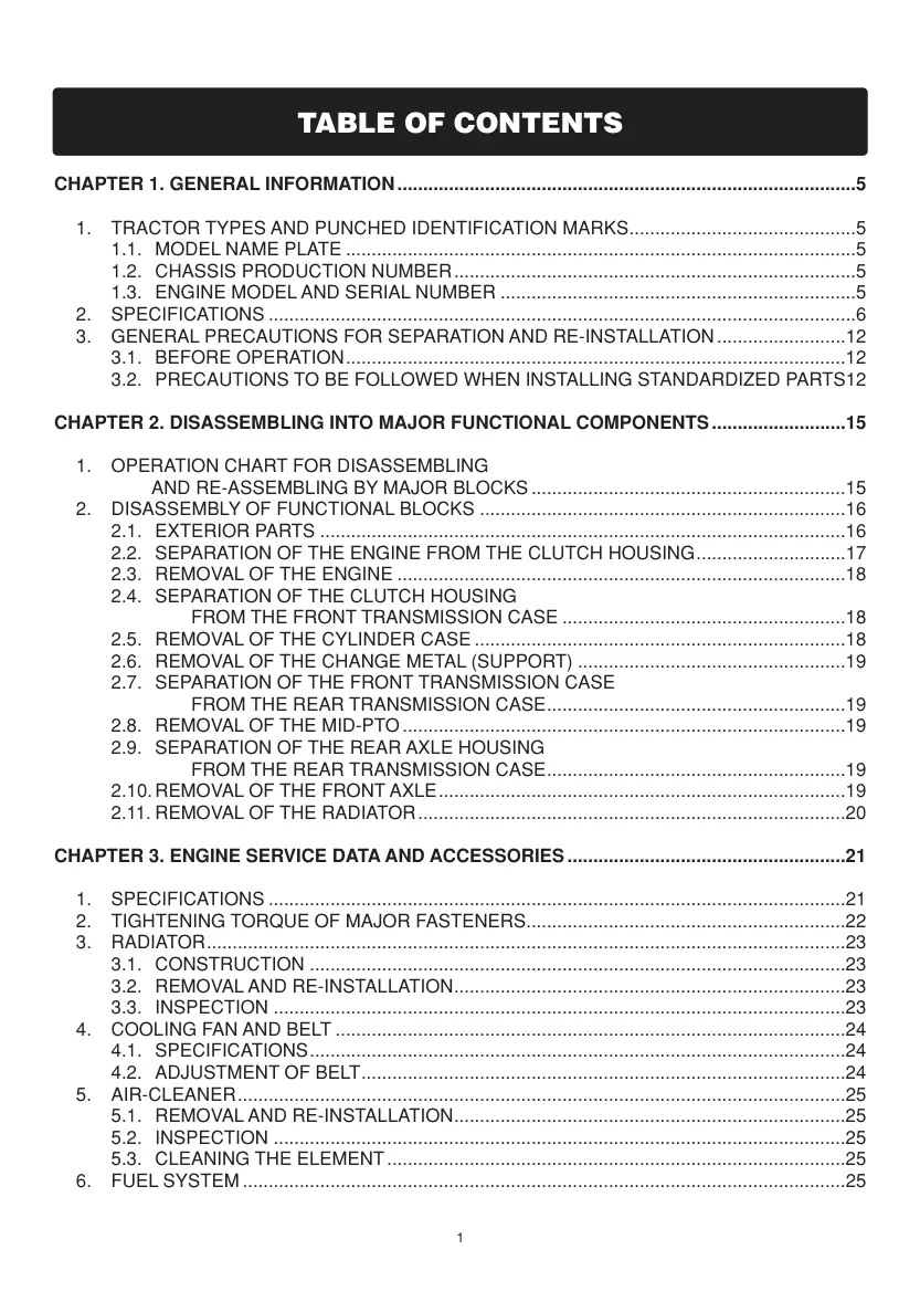 Iseki TM3160 TM3200 TM3240 Tractor Service & Repair Manual preview page 3