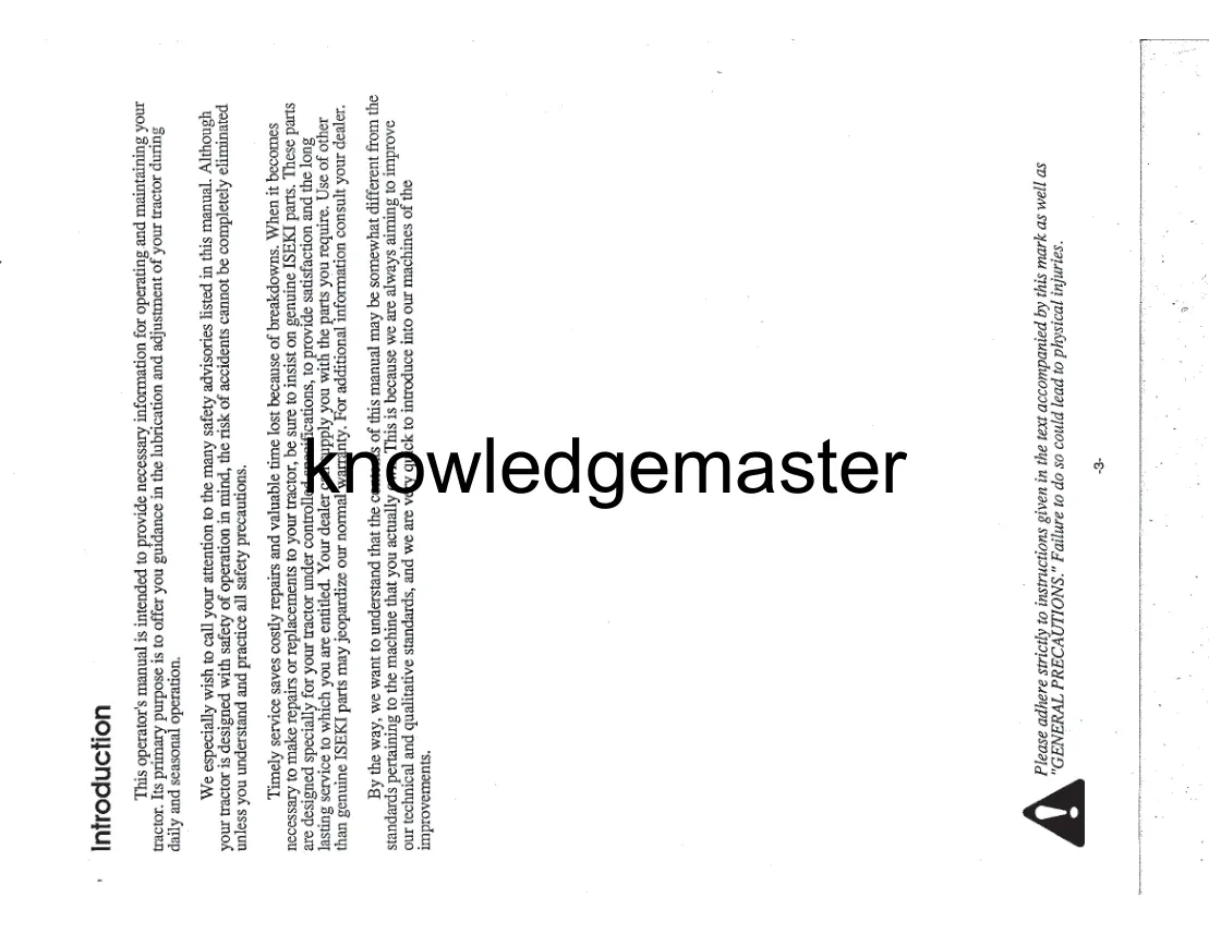 Iseki Tractors 4WHEEL Drive Master Service & Repair Manual preview page 2