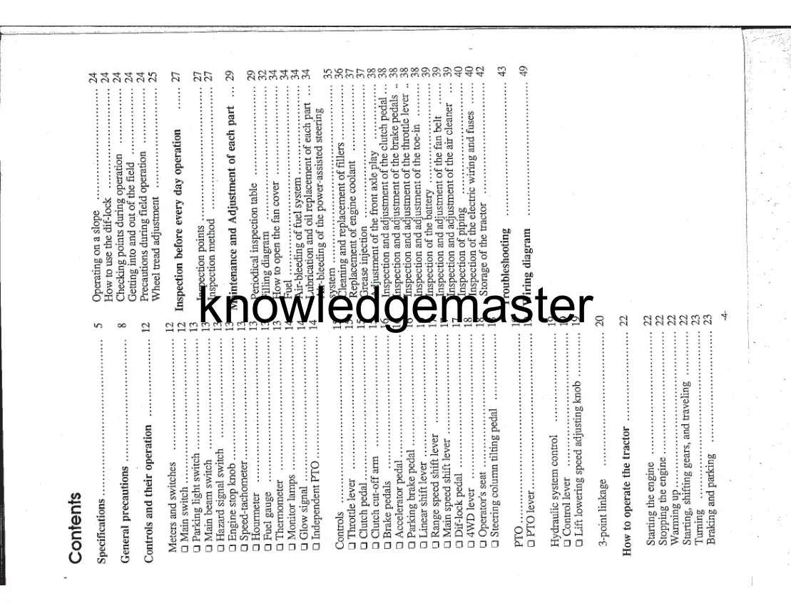Iseki Tractors 4WHEEL Drive Master Service & Repair Manual preview page 3
