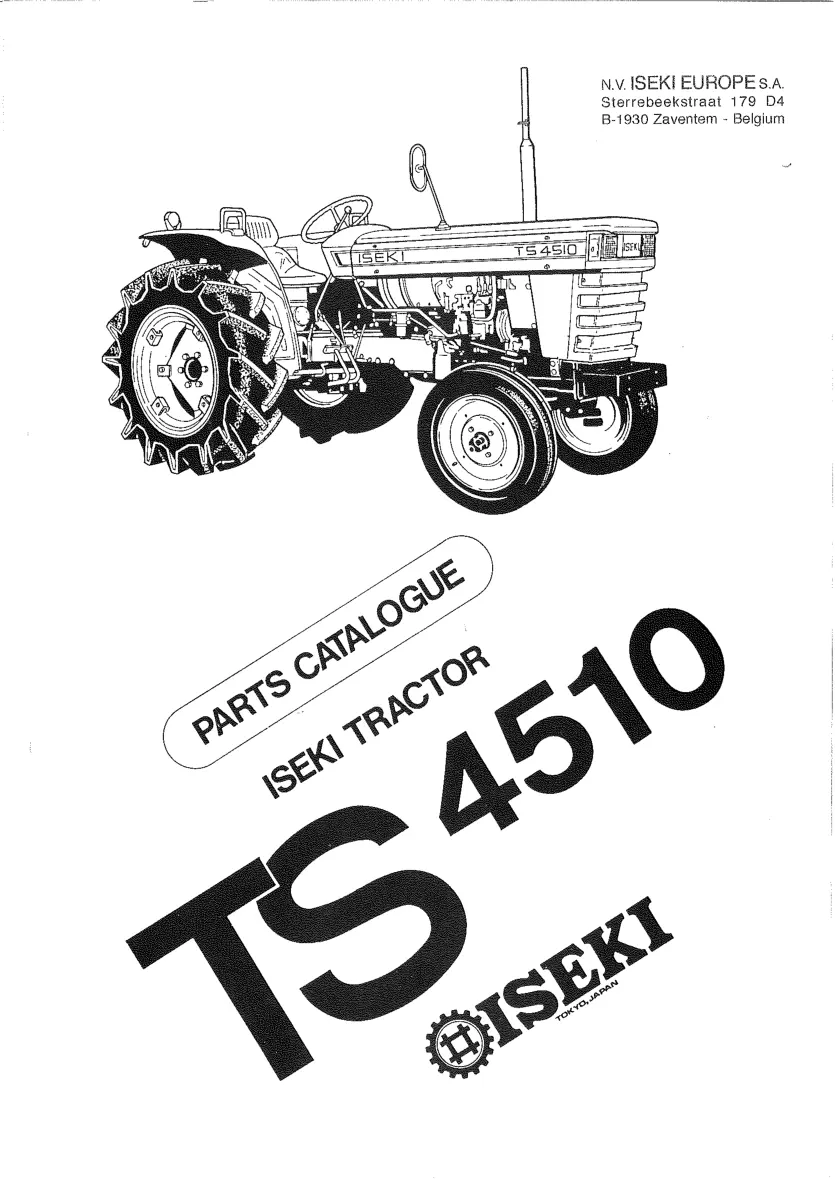 Iseki TS4510 Tractor Parts Manual preview page 1