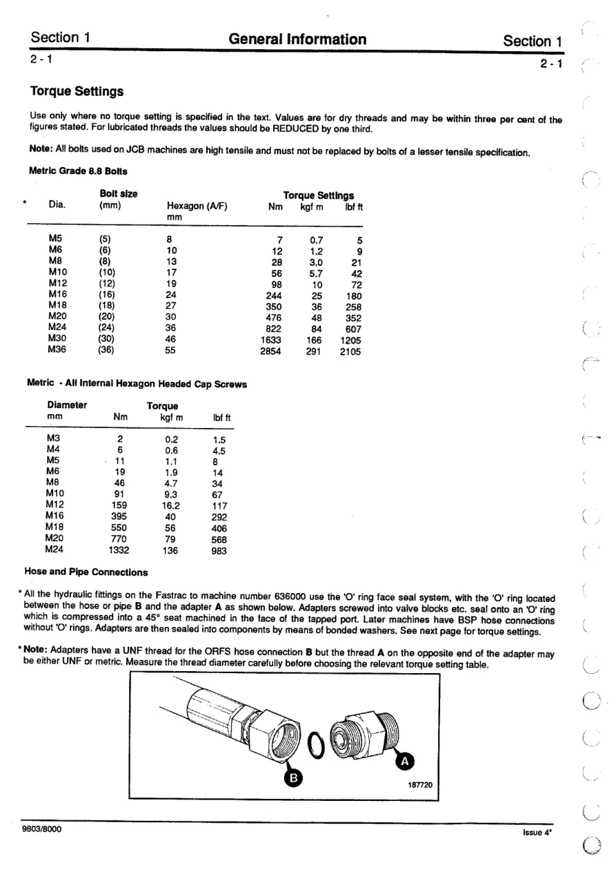 JCB 125 135 145 150 155 185 Fastrac Tractor Service & Repair Manual preview page 4