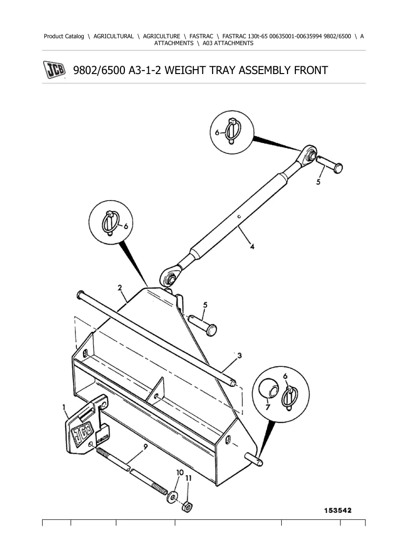 JCB 130t-65 Fastrac Tractor Parts Manual preview page 1