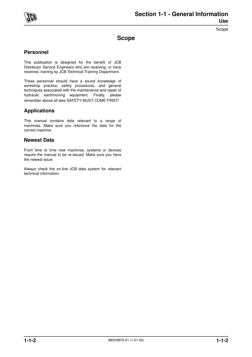 JCB 3200 Plus Fastrac Tractor Service & Repair Manual preview page 6