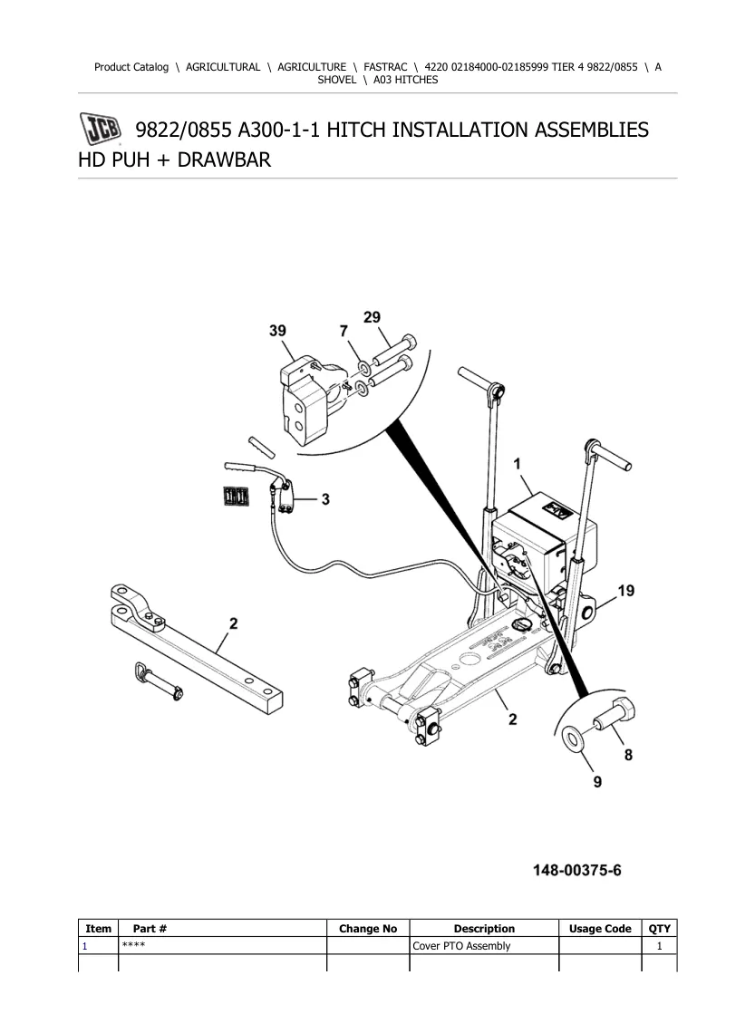 JCB 4220 Tier 4 Fastrac Tractor Parts Manual preview page 1