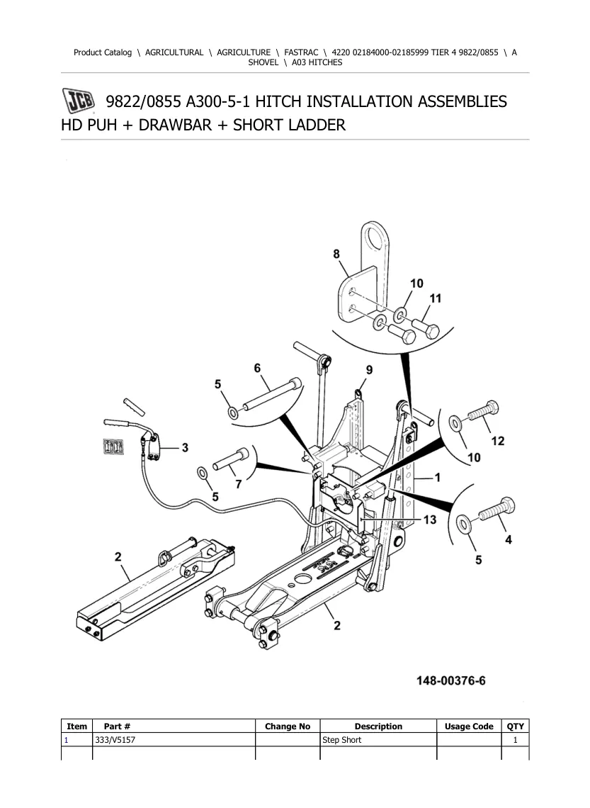 JCB 4220 Tier 4 Fastrac Tractor Parts Manual preview page 3