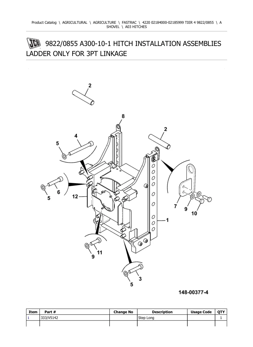 JCB 4220 Tier 4 Fastrac Tractor Parts Manual preview page 5