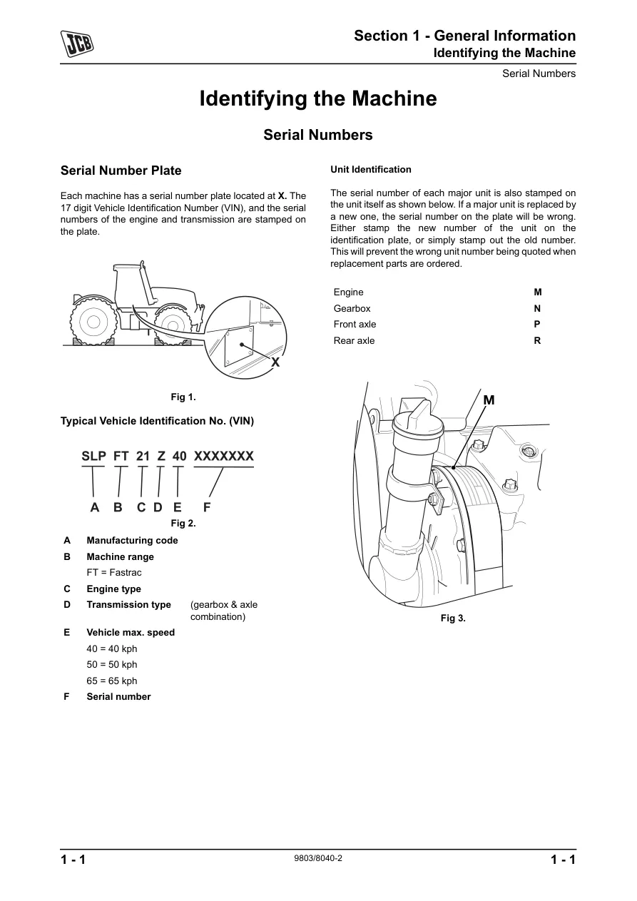 JCB 8250 Fastrac Tractor Parts Manual preview page 6