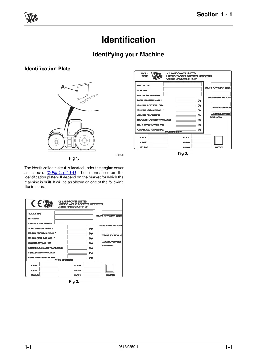 JCB 8280 8310 Fastrac Tractor Service & Repair Manual preview page 5