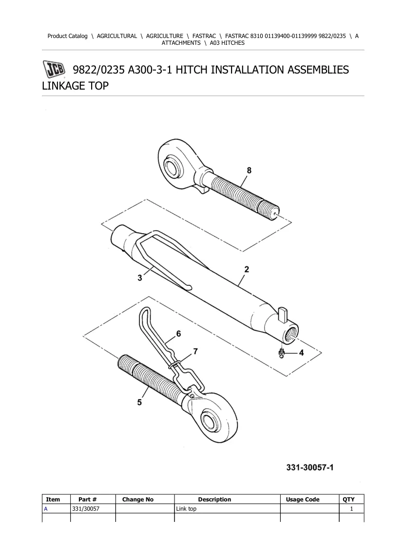 JCB 8310 Fastrac Tractor Parts Manual preview page 5