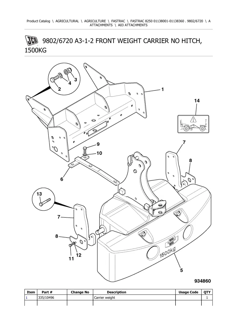 JCB Fastrac 8250 Tractor Parts Manual preview page 3