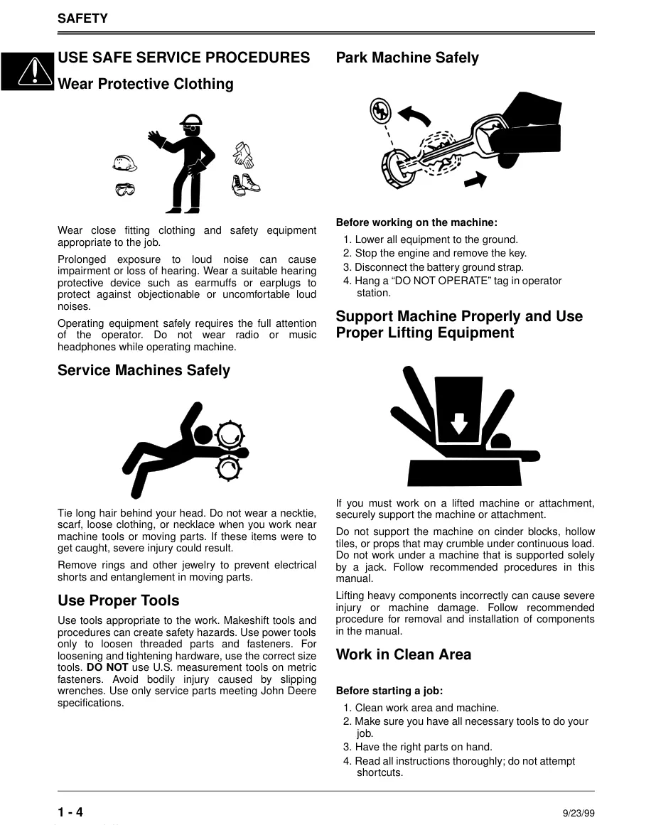 John Deere 1992-2001 425/445/455 Lawn Tractor Service & Repair Manual preview page 5