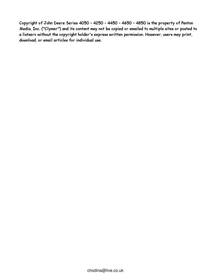 John Deere 4050 4250 4450 4650 4850 Tractor Service & Repair Manual preview page 3