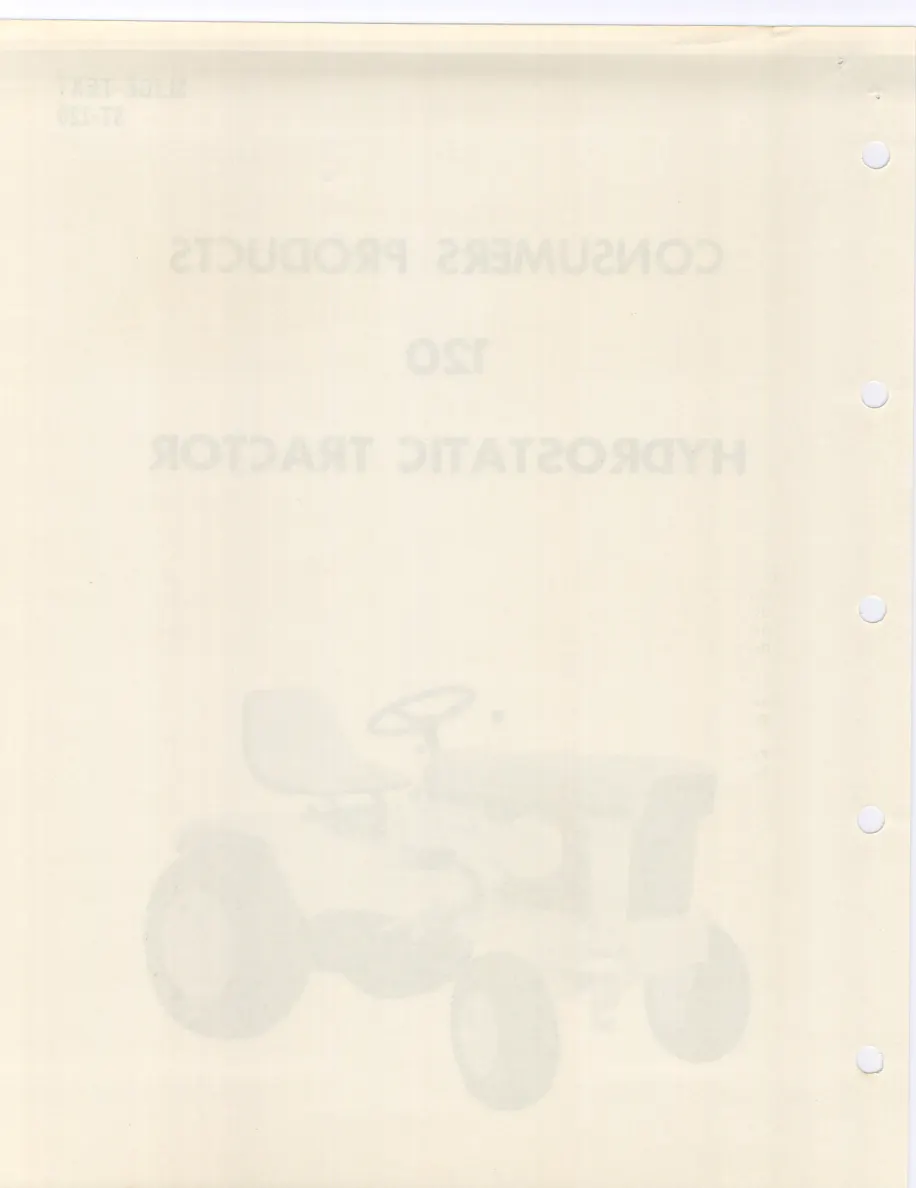 John Deere Hydrostatic Tractor 120 Service & Repair Manual preview page 2