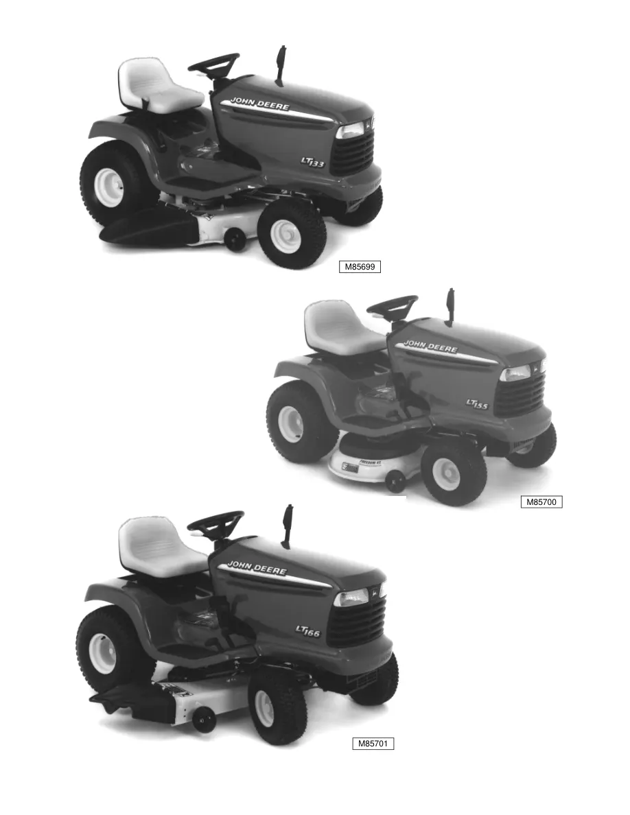 John Deere LT133 LT155 LT166 Lawn Garden Tractor Service & Repair Manual preview page 2