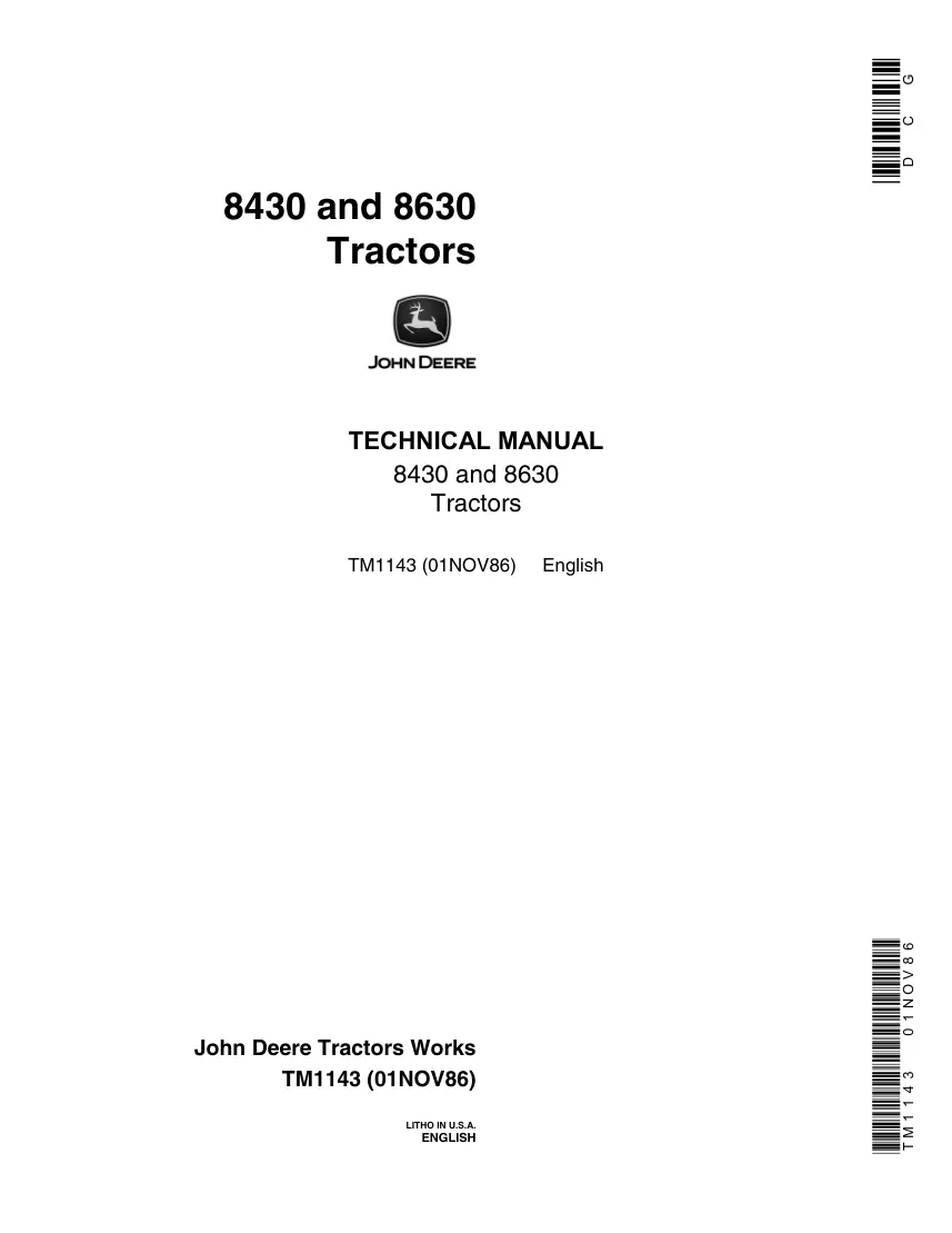 John Deere Tractors Service & Repair Manual Set preview page 1