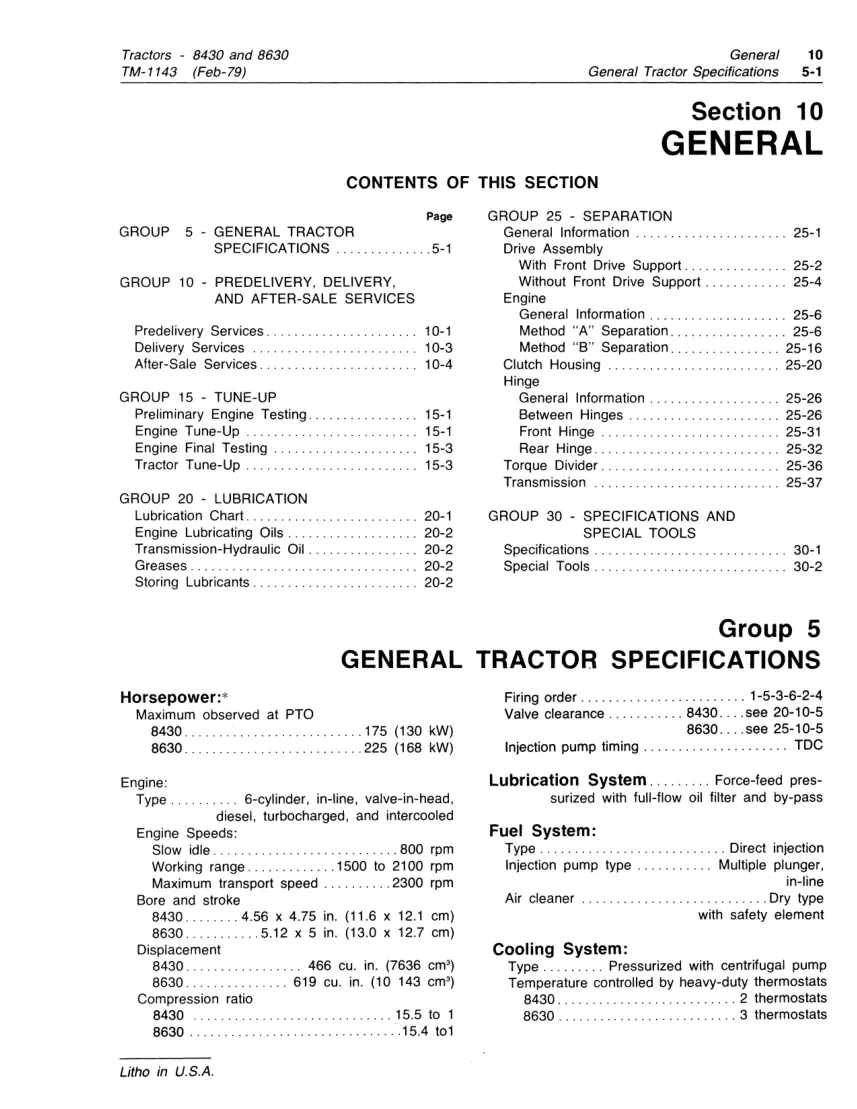 John Deere Tractors Service & Repair Manual Set preview page 5