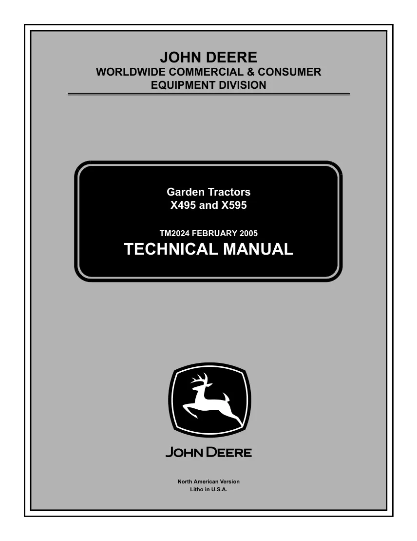 John Deere X495 & X595 Garden Tractors Operator's Manual preview page 1