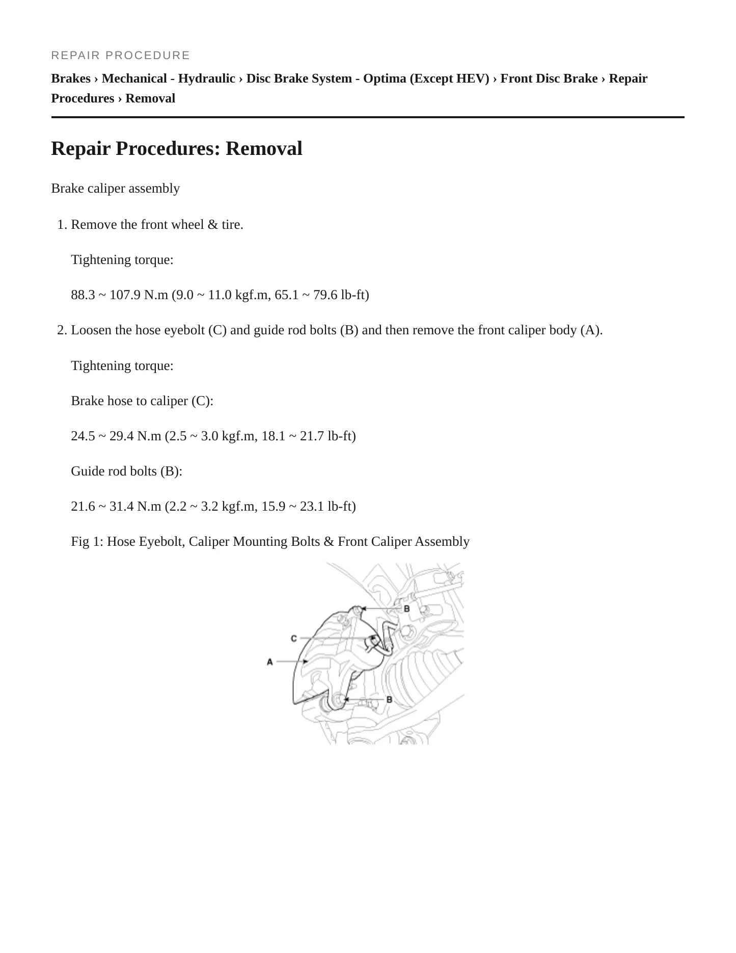 2014 Kia Optima Service and Repair Manual preview page 5
