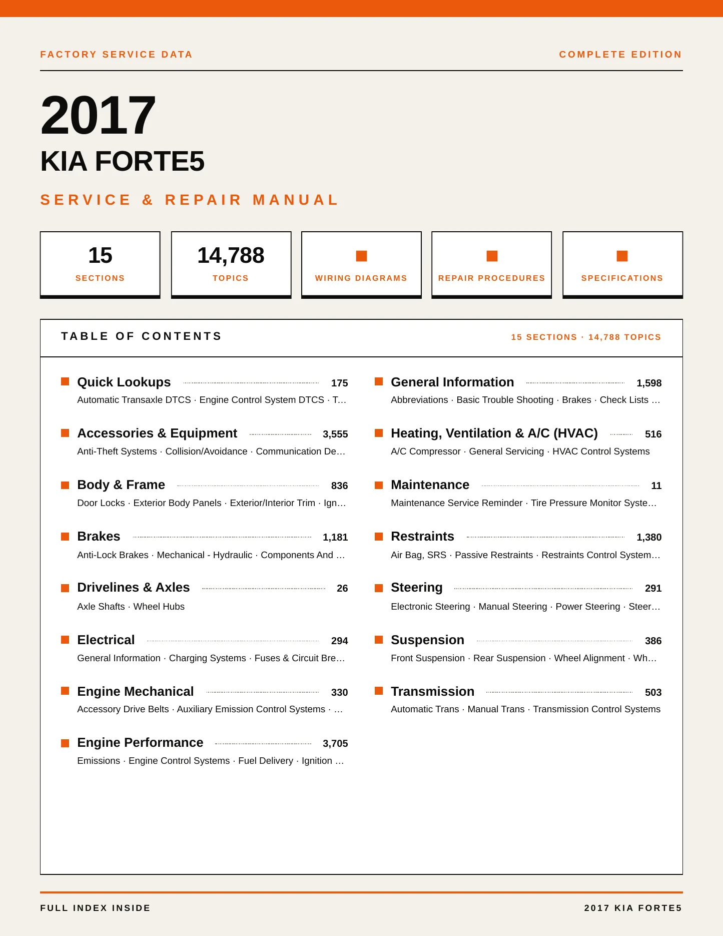 2017 Kia Forte5 Service and Repair Manual preview page 1