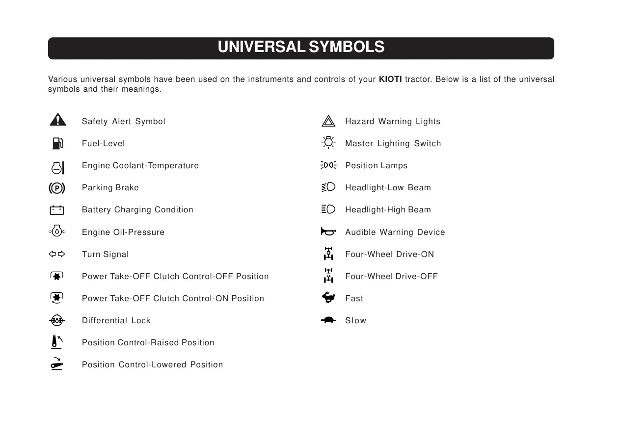 Kioti Daedong CK20 Tractor Operator's Manual preview page 3