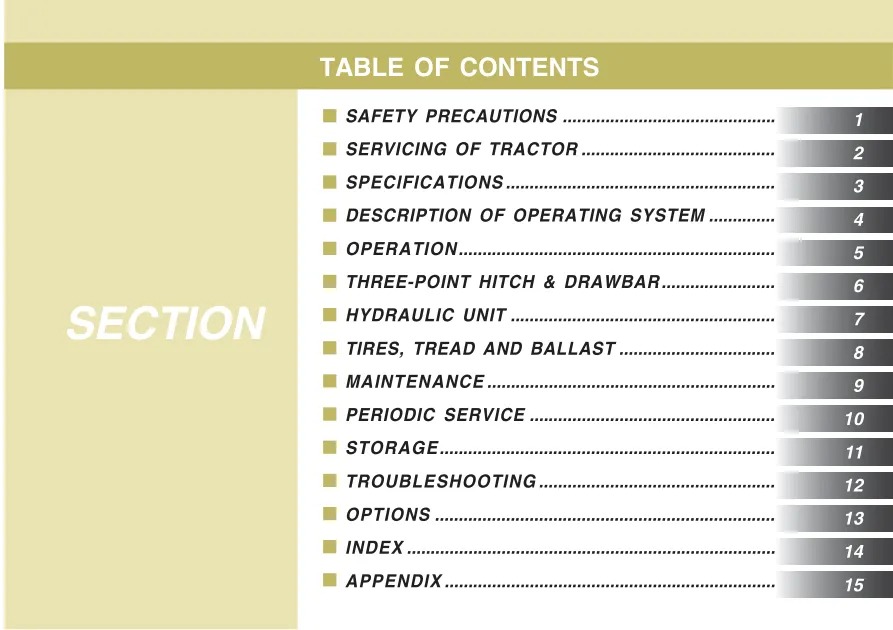 Kioti Daedong CK25 CK30 CK35 Tractor Operator's Manual preview page 5