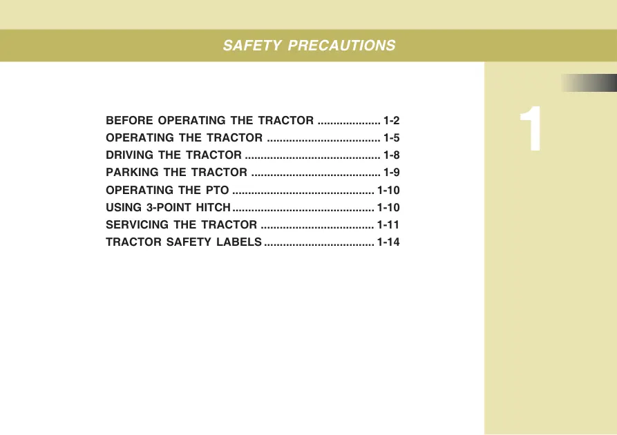 Kioti Daedong CK25 CK30 CK35 Tractor Operator's Manual preview page 6