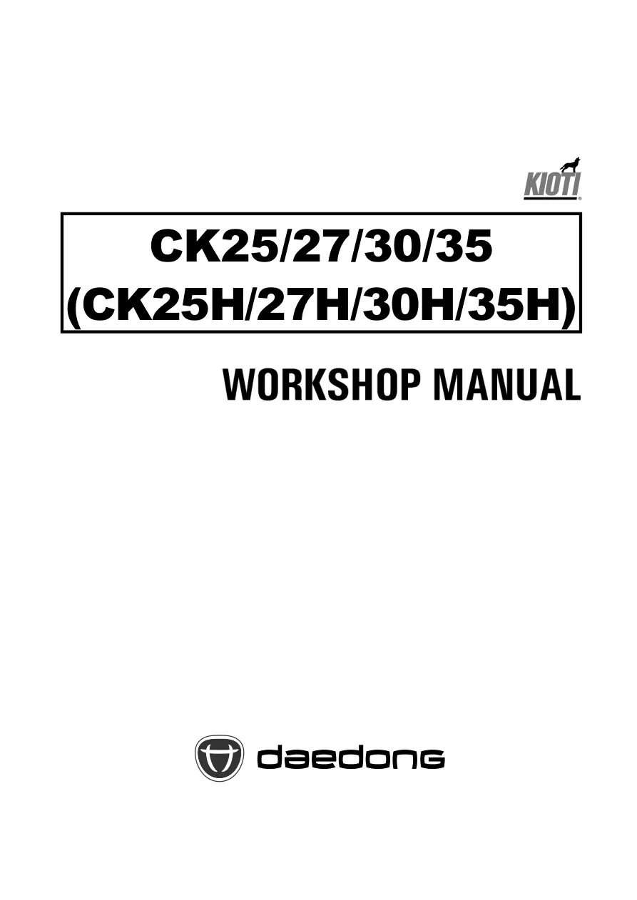 Kioti Daedong CK35 Compact Tractor Service & Repair Manual preview page 1