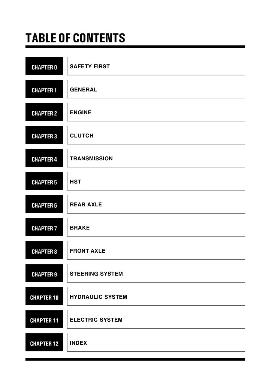 Kioti Daedong CK35 Compact Tractor Service & Repair Manual preview page 5