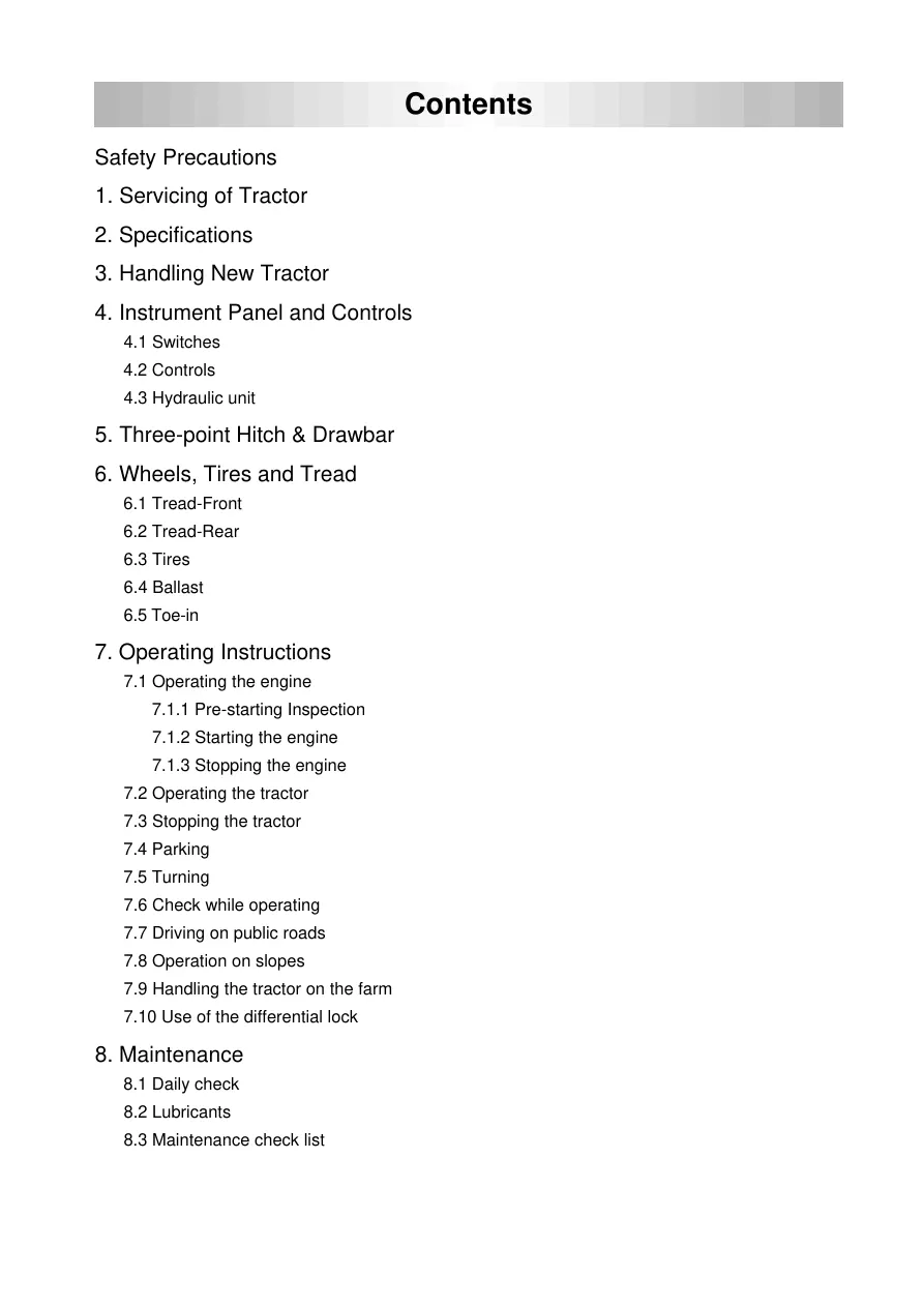 Kioti Daedong DK45 DK50 Tractor Operator's Manual preview page 5
