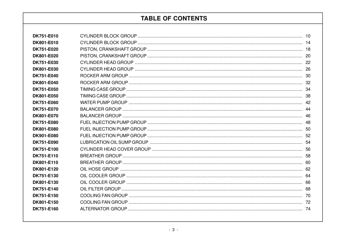 Kioti Daedong DK751 DK751C DK901 DK901C Tractor Parts Manual preview page 2