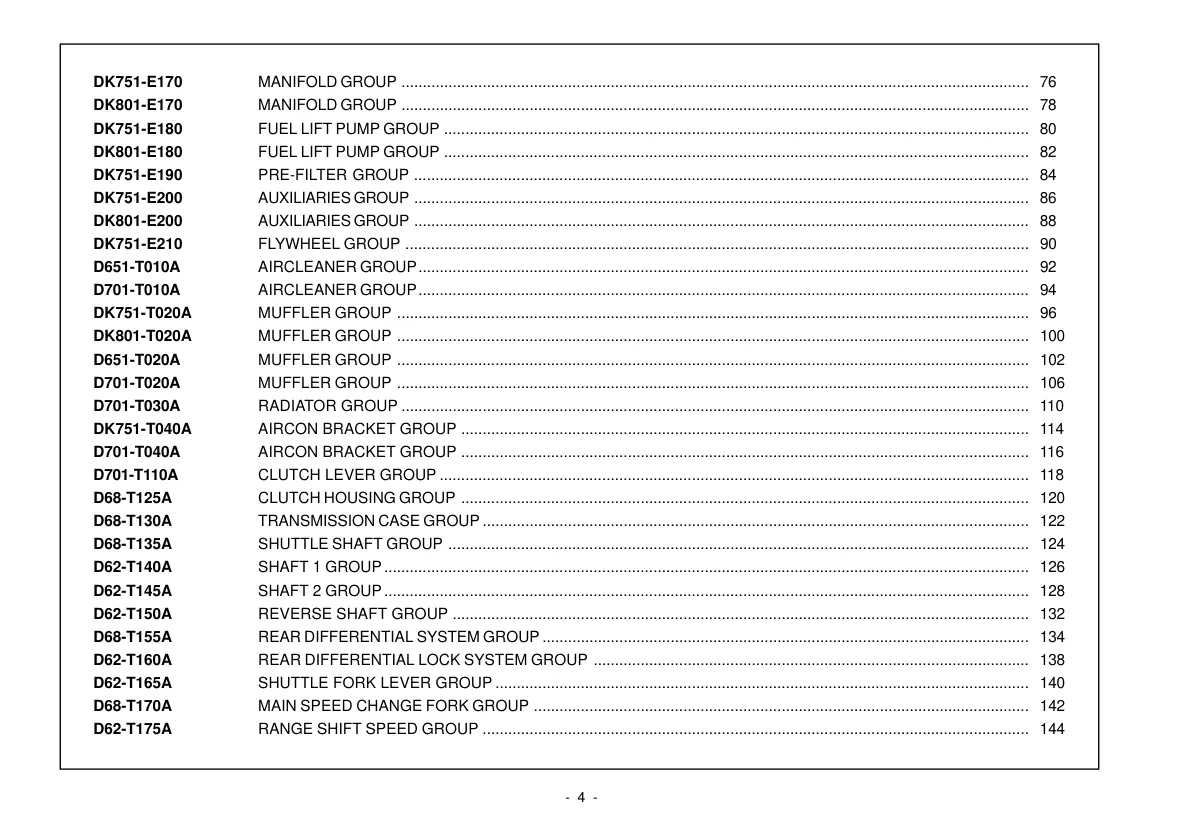 Kioti Daedong DK751 DK751C DK901 DK901C Tractor Parts Manual preview page 3