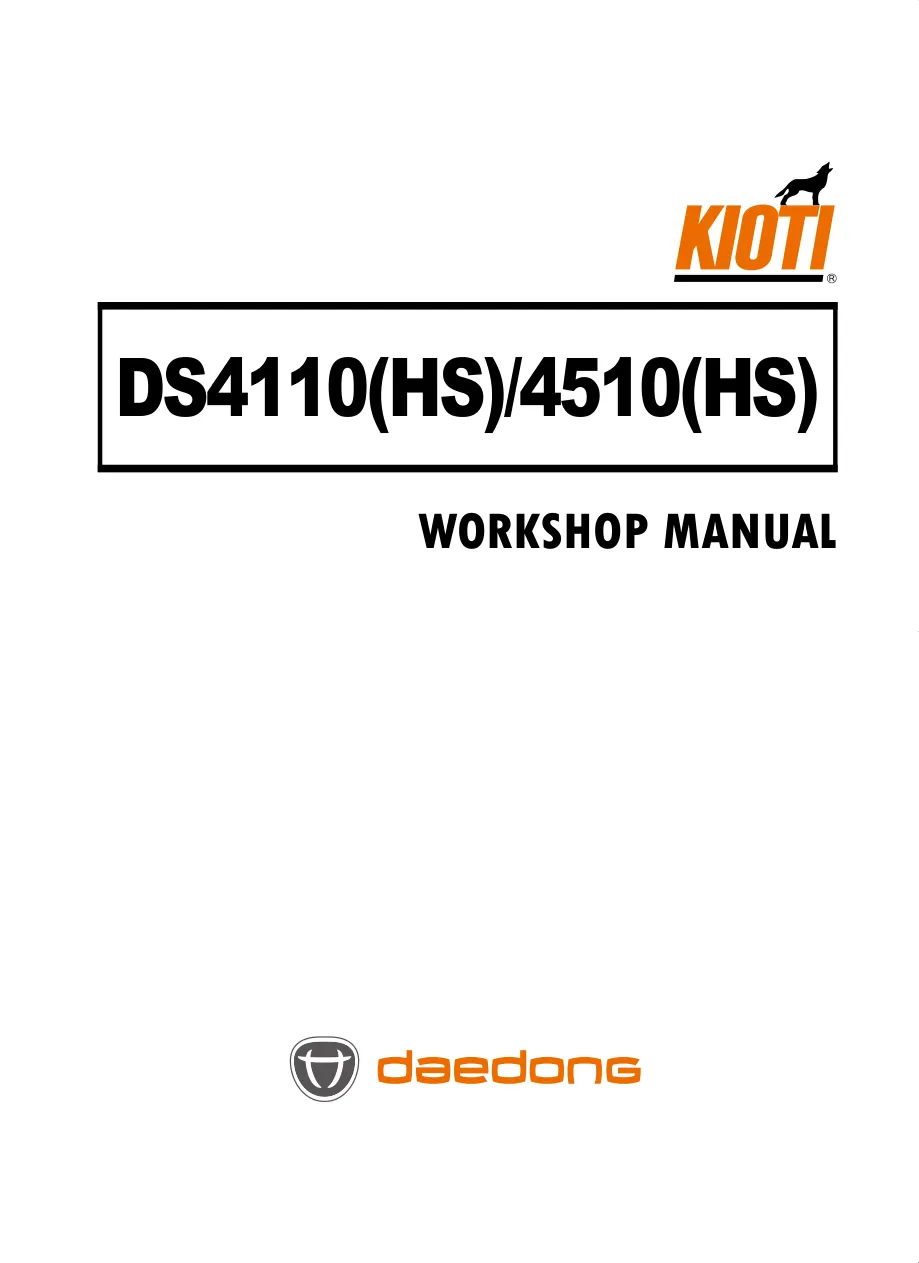 Kioti Daedong DS4110 DS4110HS DS4510 DS4510HS Tractor Service & Repair Manual preview page 1