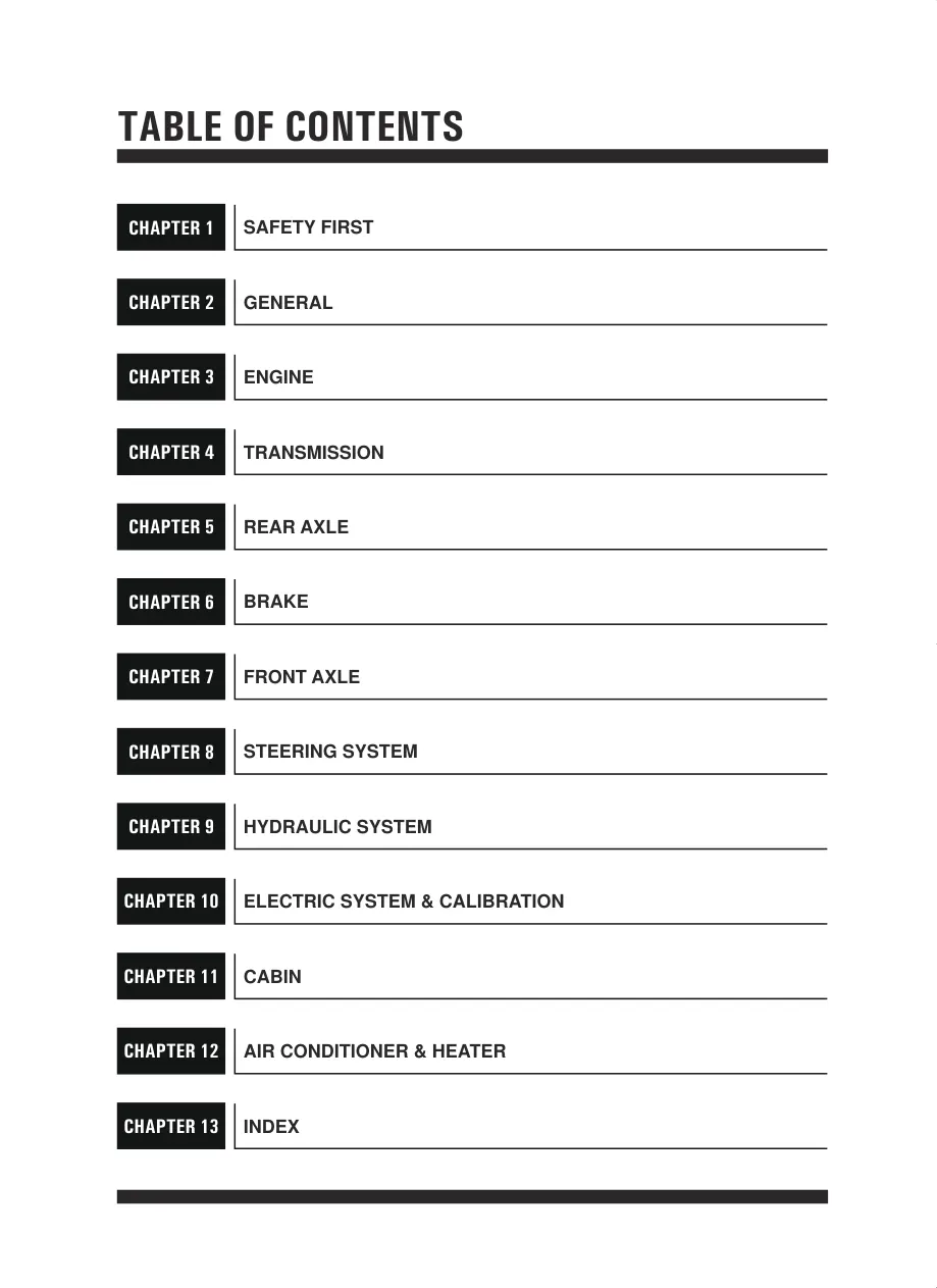 Kioti Daedong DX7510 DX9010 DX100 Tractor Service & Repair Manual preview page 5
