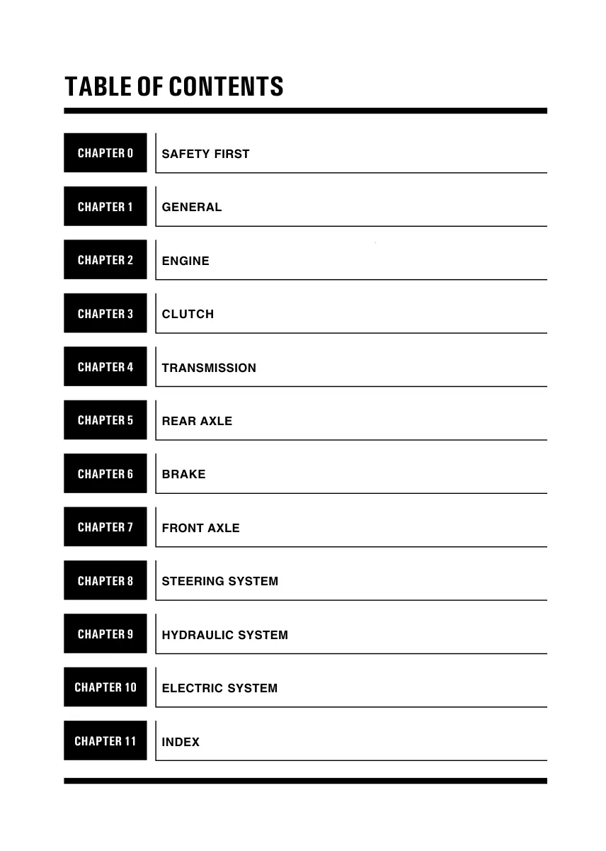 Kioti Daedong LK30 Tractor Service & Repair Manual preview page 5