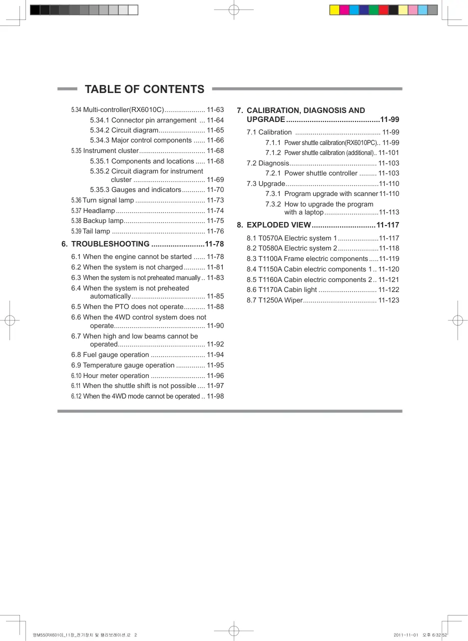 Kioti Daedong RX6010C RX6010PC Tractors Service & Repair Manual preview page 2