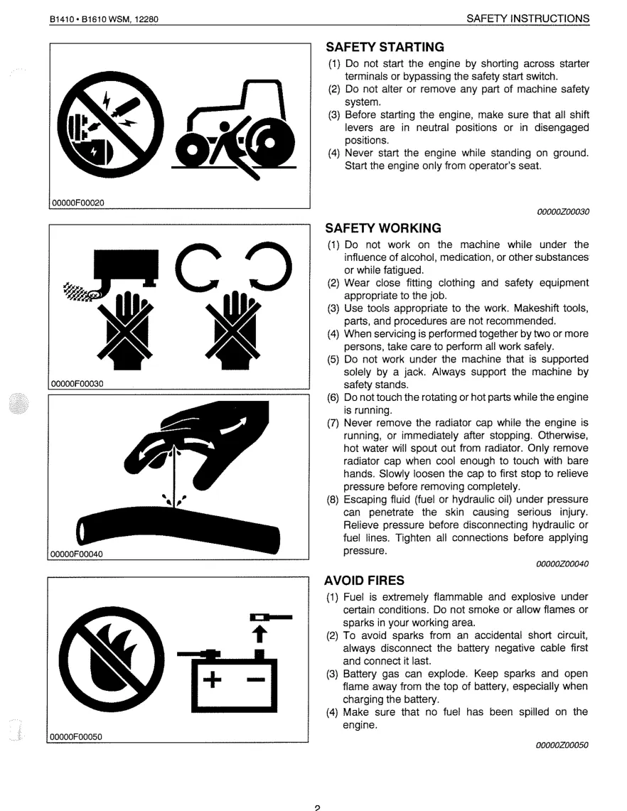 Kubota B1410 & B1610 Tractor Service & Repair Manual preview page 3