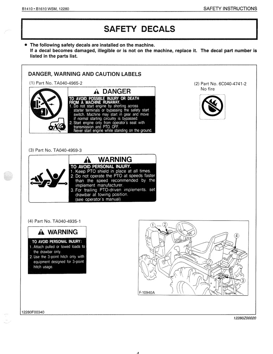 Kubota B1410 & B1610 Tractor Service & Repair Manual preview page 5
