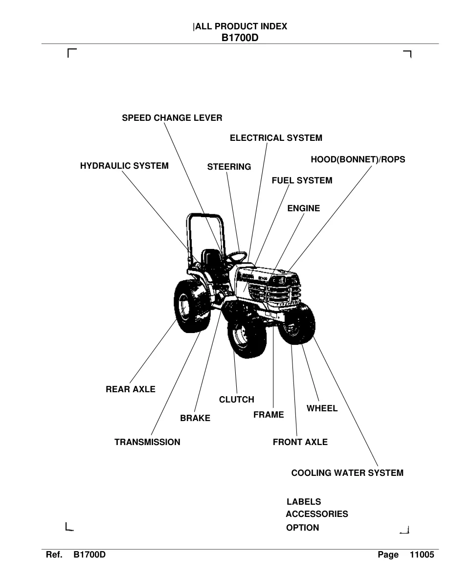 Kubota B1700hsd B1700 hsd Tractor Parts Manual preview page 2