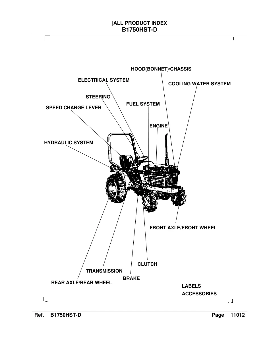 Kubota B1750 Tractor Service & Repair Manual preview page 2