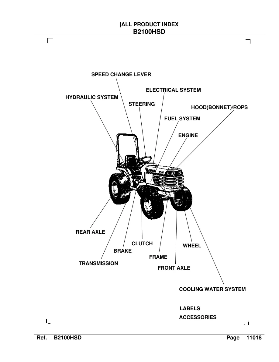 Kubota B2100HSD Tractor Parts Manual preview page 2
