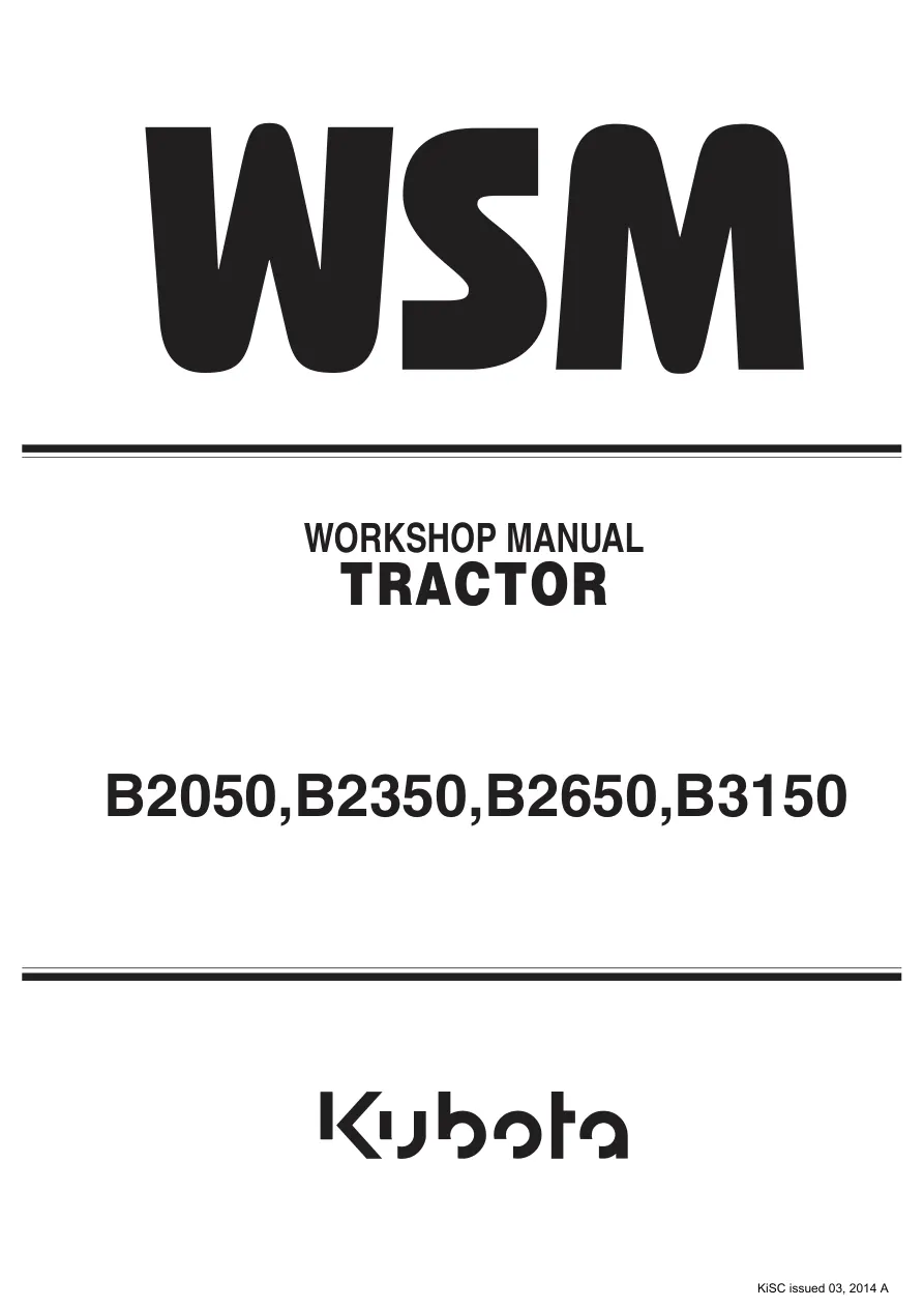 Kubota B2650 Tractor Service & Repair Manual preview page 1