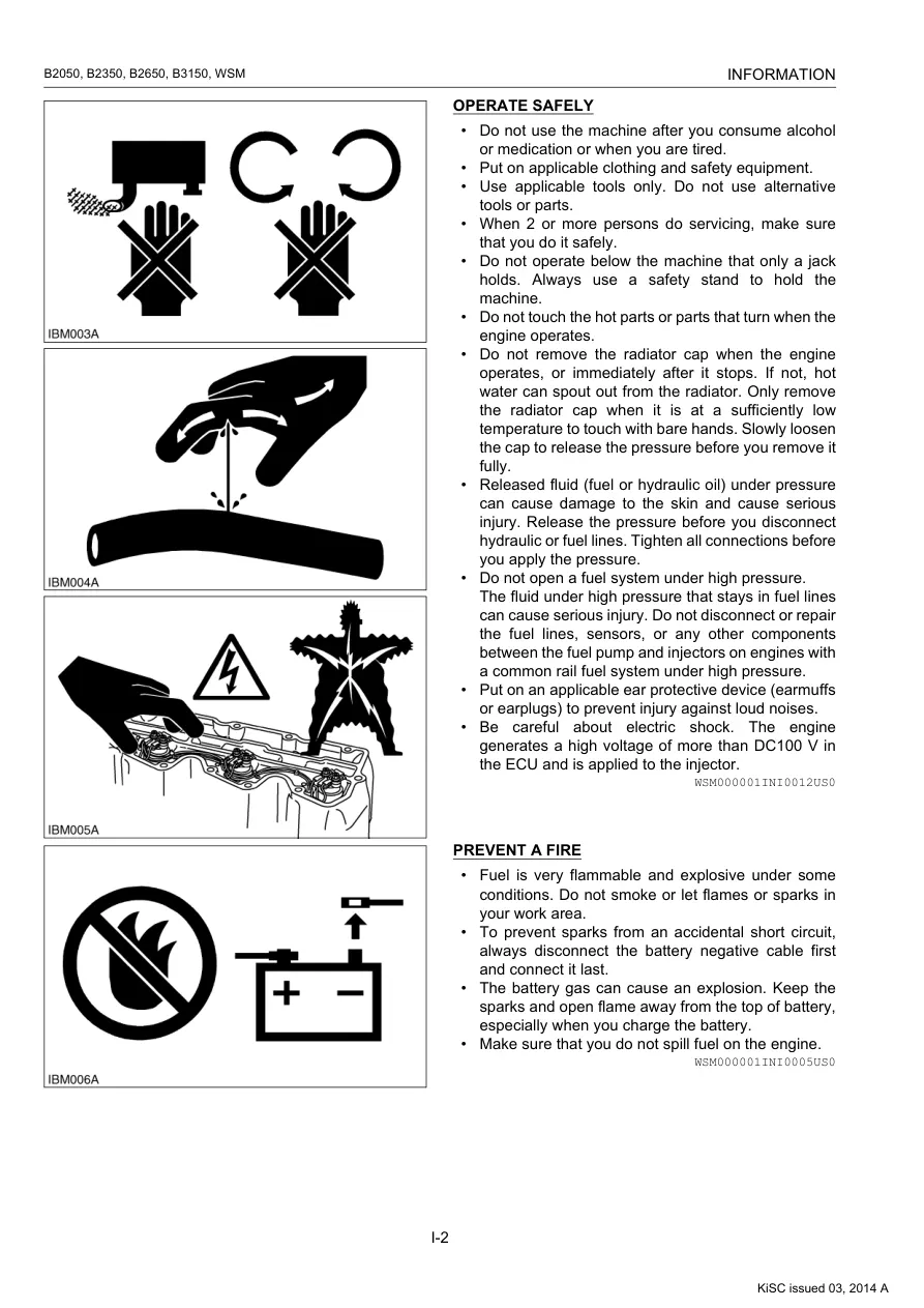 Kubota B2650 Tractor Service & Repair Manual preview page 6