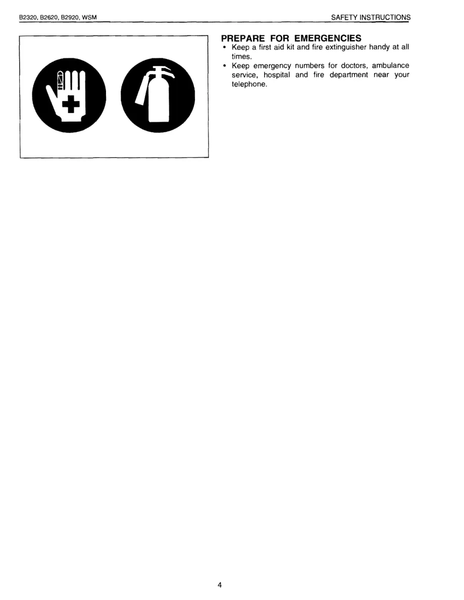 Kubota B2920 Tractor Service & Repair Manual preview page 4