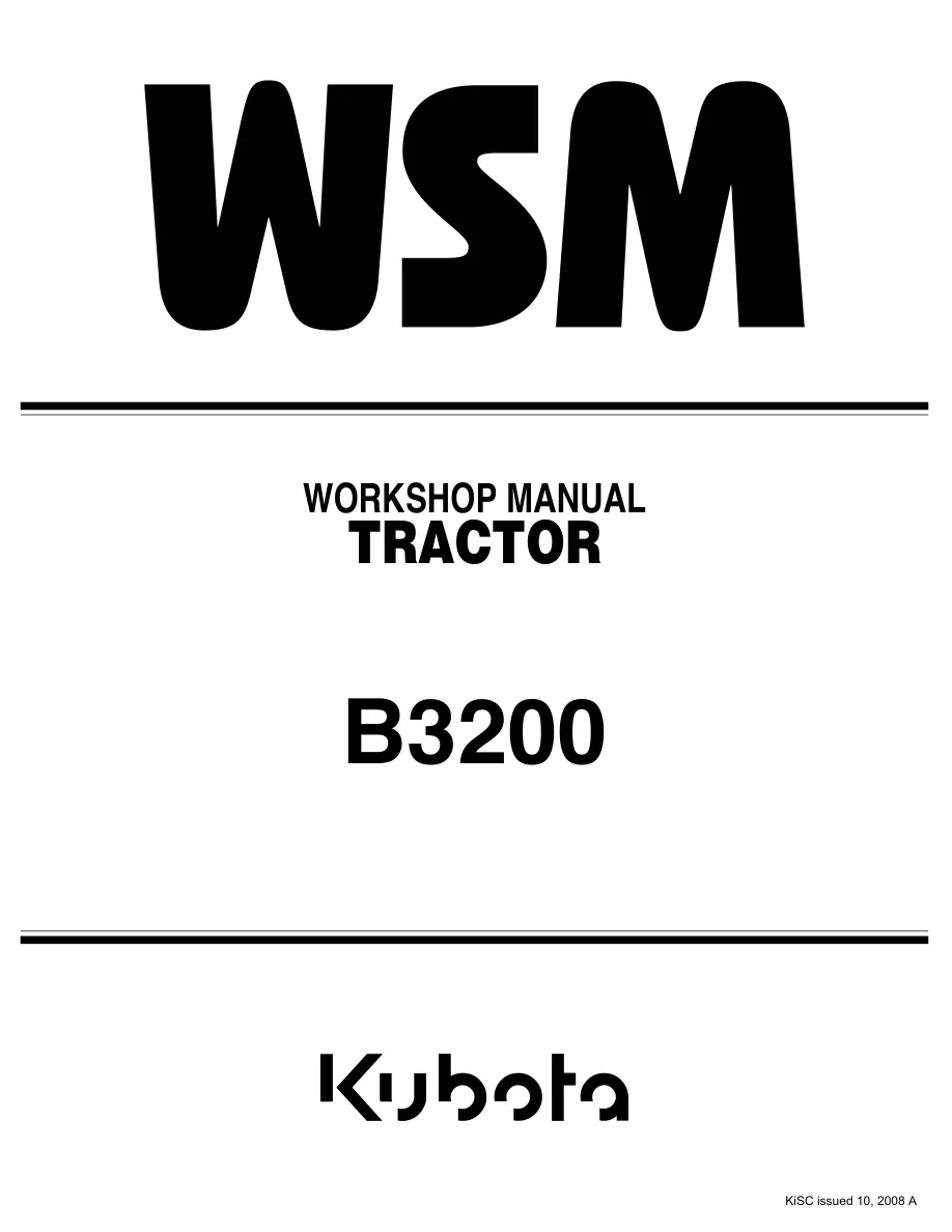 Kubota B3200 Tractors Service & Repair Manual preview page 1